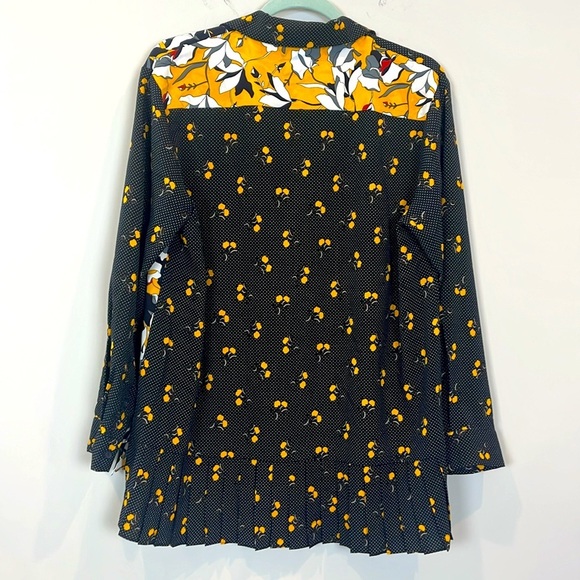 French Connection NWT Navy Yellow Aventine Shirt Medium - Picture 2 of 11